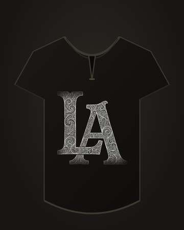 LA monogram tee
